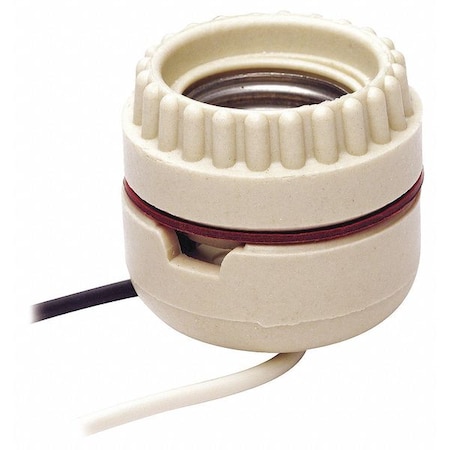 Leviton Lampholder, Keyless, Medium Base, White 8101