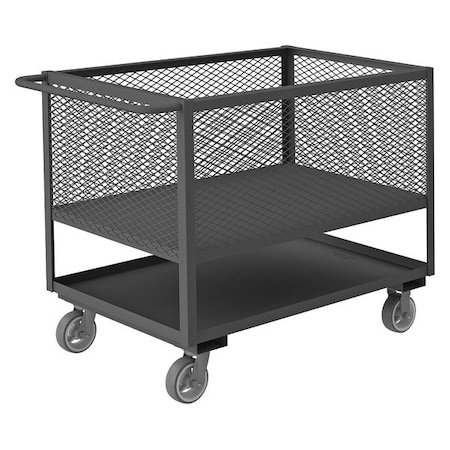 Zoro Select Mesh Truck, 32 In. H, 24 In. W, Powder Coat 4ST-EX-2436-6MR-95