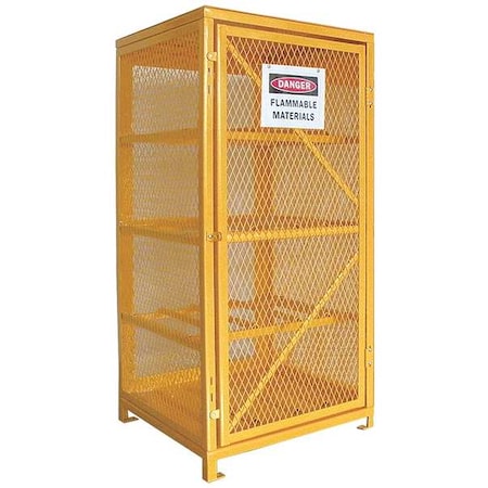 Condor Gas Cylinder Cabinet, 8 Horizontal Cylinders, 65 in H, 31 in W, 30 in Depth, Steel, Yellow 5CHL1