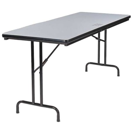 Zoro Select Rectangle Folding Table, 30" W, 72" L, 34" H, Poly Vinyl Top, Grey LWT-3072