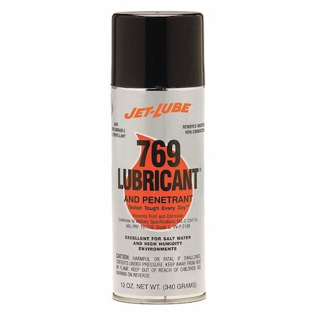 Jet-Lube Lubricant, 12 oz, Aerosol Can, Mineral Oil, Yellow 37341