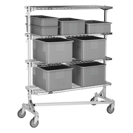 Zoro Select Nesting Wire Cart, 24 In. W, 48 In. L NT-2448
