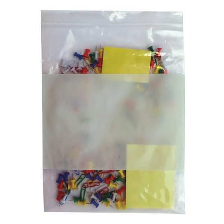 Zoro Select Reclosable Bag, Zip Seal, 6 in L, 4 in W, 2 mil Thick, Low Density Polyethylene (LDPE), Clear 5CNV2