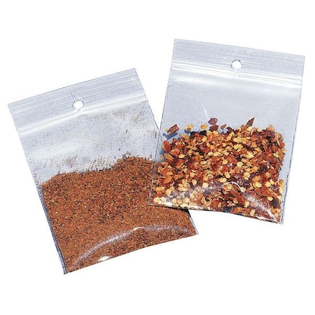 Zoro Select Reclosable Bag, Zip Seal, 5 in L, 3 in W, 2 mil Thick, Polypropylene, Clear 5CPA9