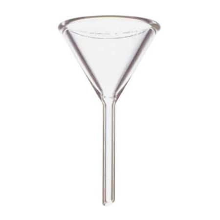 Zoro Select Funnel, Glass, Powder, Cone, PTFE, PK24 29020-60