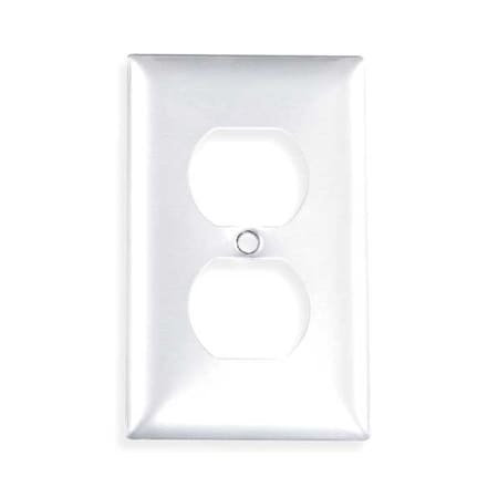 Hubbell Wiring Device-Kellems Duplex Receptacle Wall Plates, Number of Gangs: 1 Aluminum, Brushed Finish, Silver SA8
