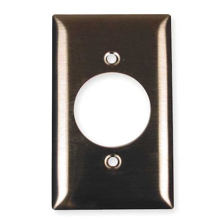 Hubbell Wiring Device-Kellems Single Receptacle Wall Plates and Box Cover, Number of Gangs: 1 Stainless Steel, Brushed Finish SS720