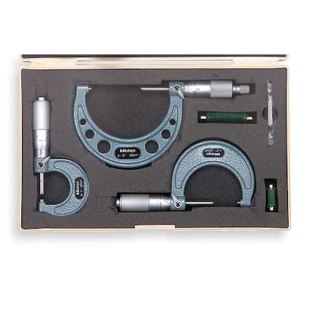 MITUTOYO Micrometer Set, 0-3 In 103-922