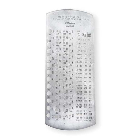 Mitutoyo Drill Gage, 1.0-5.9mm, 57 Holes 950-208