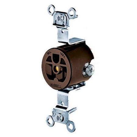 Hubbell Wiring Device-Kellems Straight Blade Receptacle, 5-15R, 15 A, 125V AC, 2 Pole, 3 Wire, Flush Mount, Grounded HBL5251