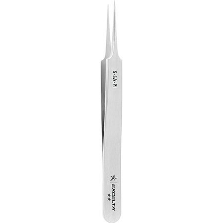 Excelta Tweezers, SS, 4 1/4" L, Straight, Point 5-SA-PI