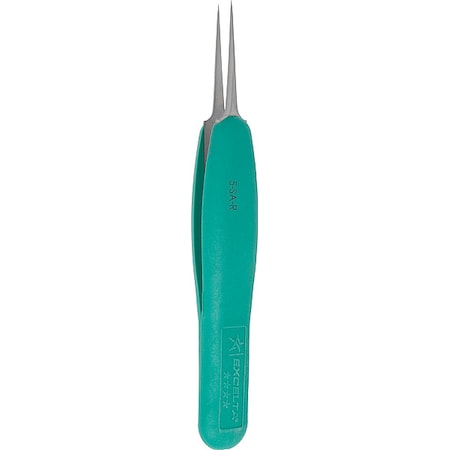 Excelta Tweezers, SS, 4 29/64" L, Straight, Point 5-SA-R