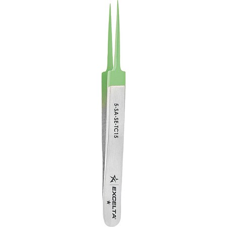 Excelta Tweezers, SS, 4 1/4" L, Straight, Point 5-SA-SE-TC15
