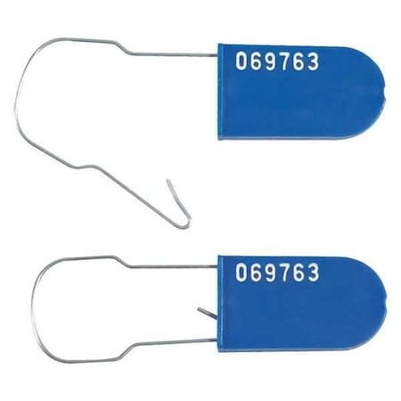 Partners Brand Wire Padlock Seals, 2 1/2", Blue, PK1000 SE1023BL