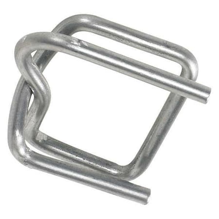 Partners Brand Heavy-Duty Wire Poly Strapping Buckles, 1/2", Silver, PK1000 PS12HDBUCK