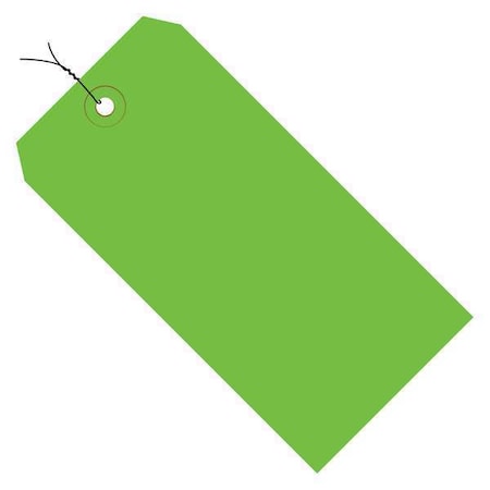 Partners Brand Shipping Tags, Pre-Wired, 13 Pt., 4 3/4" x 2 3/8", Green, PK1000 G11053D