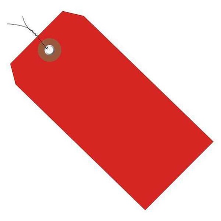 Partners Brand Plastic Shipping Tags, Pre-Wired, 6 1/4" x 3 1/8", Red, PK100 G26063W