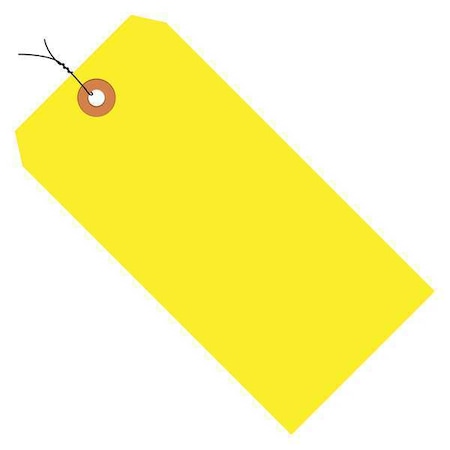 Partners Brand Shipping Tags, Pre-Wired, 13 Pt., 5 3/4" x 2 7/8", Fluorescent Yellow, PK1000 G12073A