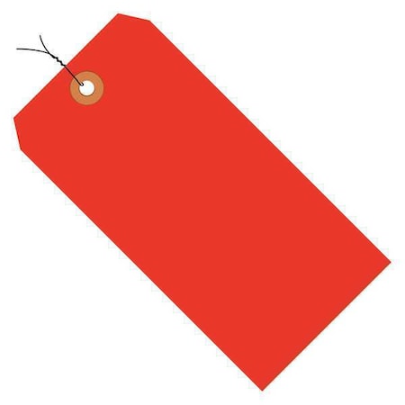 Partners Brand Shipping Tags, Pre-Wired, 13 Pt., 6 1/4" x 3 1/8", Fluorescent Red, PK1000 G12083C