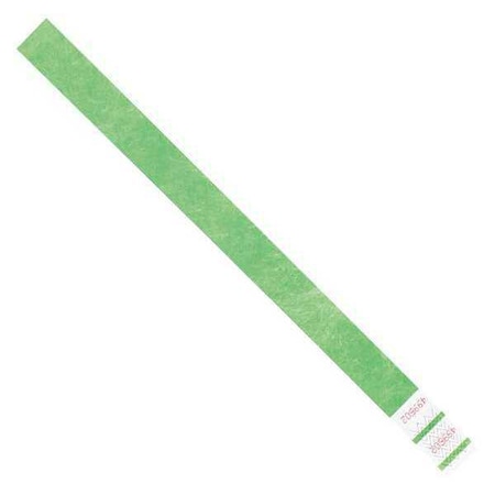 Tyvek Tyvek Wristbands, 3/4" x 10", Green, PK500 WR101GN