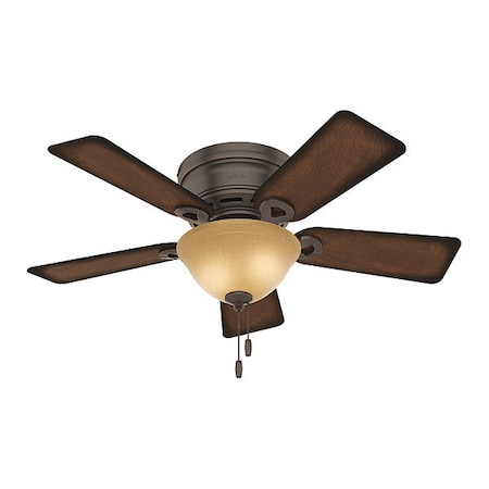 Hunter Decorative Ceiling Fan, 42 In Blade Dia, 5 Blades, 3 Speeds, 120, Onyx Bengal Bronze 51023