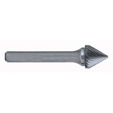 Cle-Line 12.70mmx6mm Hardened Steel Shank Standard Cut Carbide SK-5 Cle-Line 1857 90 Degree Included Angle Bur C17742