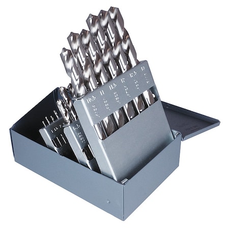 Cle-Line 25PC 1mm-13mmx.5mm 118 Degree General Purpose Jobber Length Drill Set Cle-Line 1898 Bright HSS RHS/RHC C18127