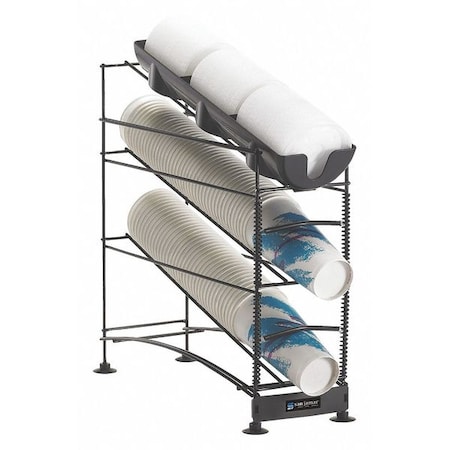 Zoro Select Wireworks, 3Tier Cup Dispenser, W/Lid Tray C8503WF