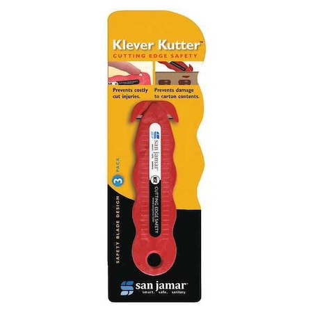 Klever Klever Kutter Safety Cutter, Red, PK3 KK403