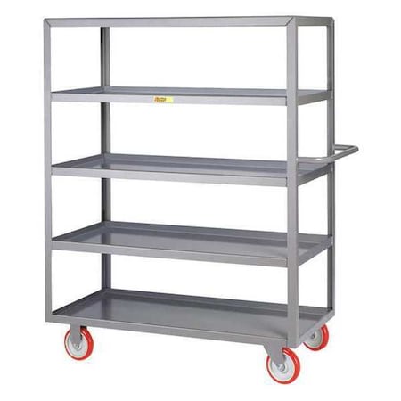 Little Giant Shelf Truck, 5-Lipped, 1200 lb., 24 x 48", Steel, 1200 lb Load Capacity, 5 Shelves 5ML-2448-5PY