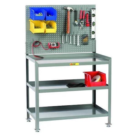 Little Giant Steel Workstation, Pegboard Panel, 24x36" 3SW-2436-LL-PB