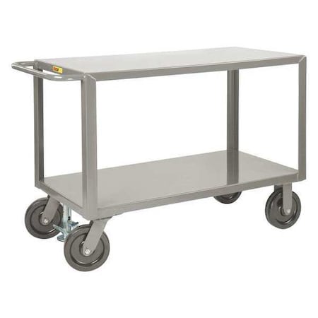 Little Giant Heavy-Duty Shelf Truck, 5000 lb., 30 x 60", Steel, 5000 lb Load Capacity, 2 Shelves, 65 1/2 in L GH-3060-8PHK-FL
