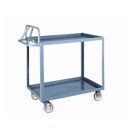 Little Giant Ergonomic Shelf Truck, 1200 lb., 30 x 60", Steel, 1200 lb Load Capacity, 2 Shelves, 65 1/2 in L ERLGL-3060-BRK