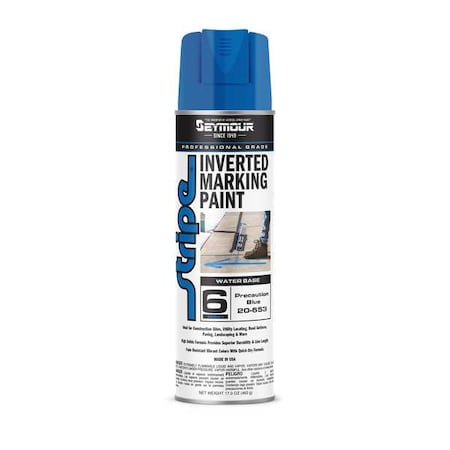 Seymour Of Sycamore Inverted Marking Paint, 17 oz., Precaution Blue, Water -Based 20-653