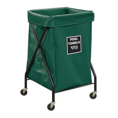 Royal Basket Trucks X-Frame Cart, 6 Bu, GN Vinyl, Pool Twl R06-EEX-XPA-3ONN