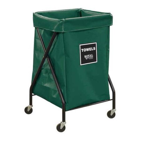 Royal Basket Trucks X-Frame Cart, 6 Bu, GN Vinyl, Towels R06-EEX-XTA-3ONN