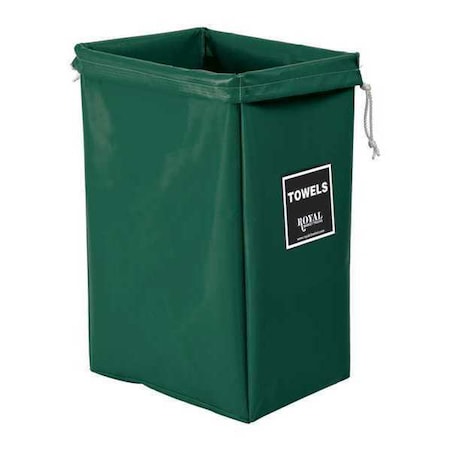 Royal Basket Trucks Hamper Bag, Green Vinyl, Towels R00-EEX-THN