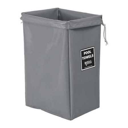 Royal Basket Trucks Hamper Bag, Gray Vinyl, Pool Towels R00-GGX-PHN