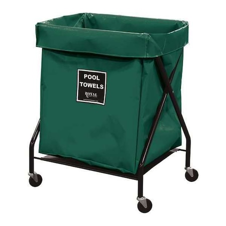 Royal Basket Trucks X-Frame Cart, 8 Bu, GN Vinyl, Pool Twl R08-EEX-XPA-3ONN