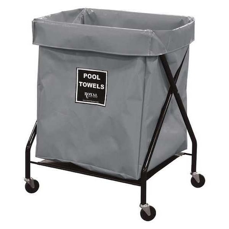 Royal Basket Trucks X-Frame Cart, 8 Bu, GR Vinyl, Pool Twl R08-GGX-XPA-3ONN