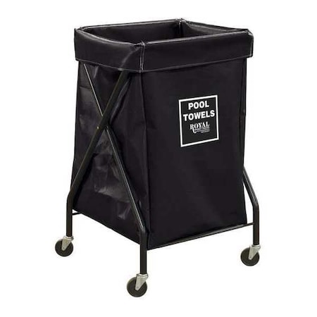 Royal Basket Trucks X-Frame Cart, 6 Bu, BK Vinyl, Pool Twl R06-KKX-XPA-3ONN