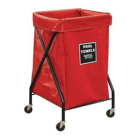 Royal Basket Trucks X-Frame Cart, 6 Bu, RD Vinyl, Pool Twl R06-RRX-XPA-3ONN