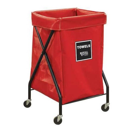 Royal Basket Trucks X-Frame Cart, 6 Bu, RD Vinyl, Towels R06-RRX-XTA-3ONN