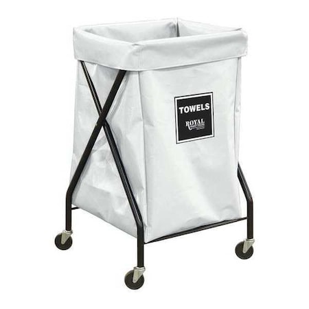 Royal Basket Trucks X-Frame Cart, 6 Bu, WH Vinyl, Towels R06-WWX-XTA-3ONN