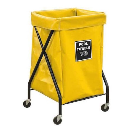 Royal Basket Trucks X-Frame Cart, 6 Bu, YL Vinyl, Pool Twl R06-YYX-XPA-3ONN