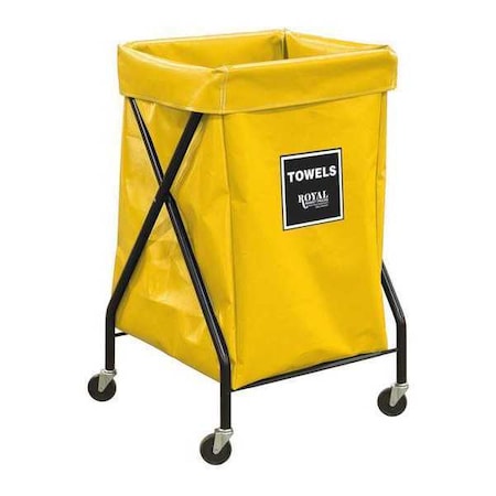Royal Basket Trucks X-Frame Cart, 6 Bu, YL Vinyl, Towels R06-YYX-XTA-3ONN