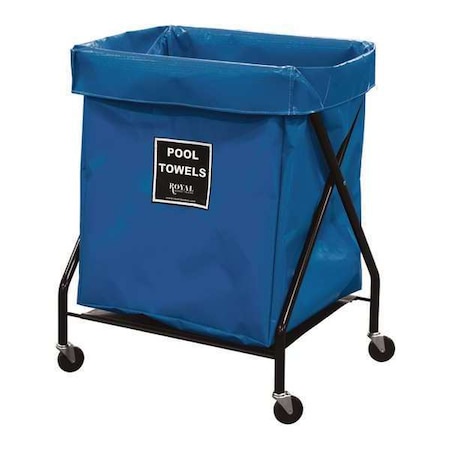 Royal Basket Trucks X-Frame Cart, 8 Bu, BL Vinyl, Pool Twl R08-BBX-XPA-3ONN