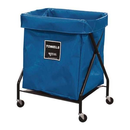 Royal Basket Trucks X-Frame Cart, 8 Bu, BL Vinyl, Towels R08-BBX-XTA-3ONN