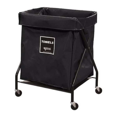 Royal Basket Trucks X-Frame Cart, 8 Bu, BK Vinyl, Towels R08-KKX-XTA-3ONN