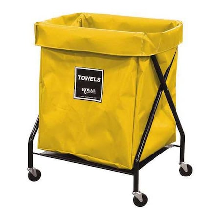 Royal Basket Trucks X-Frame Cart, 8 Bu, YL Vinyl, Towels R08-YYX-XTA-3ONN